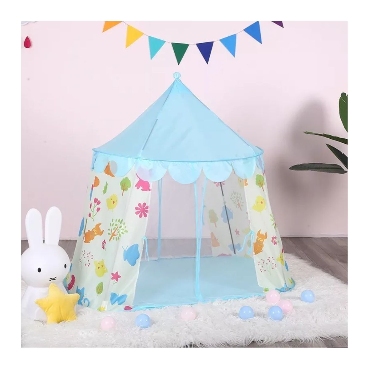 Casita Tienda Carpa Interior Exterior Juguete Para Niños, Azul