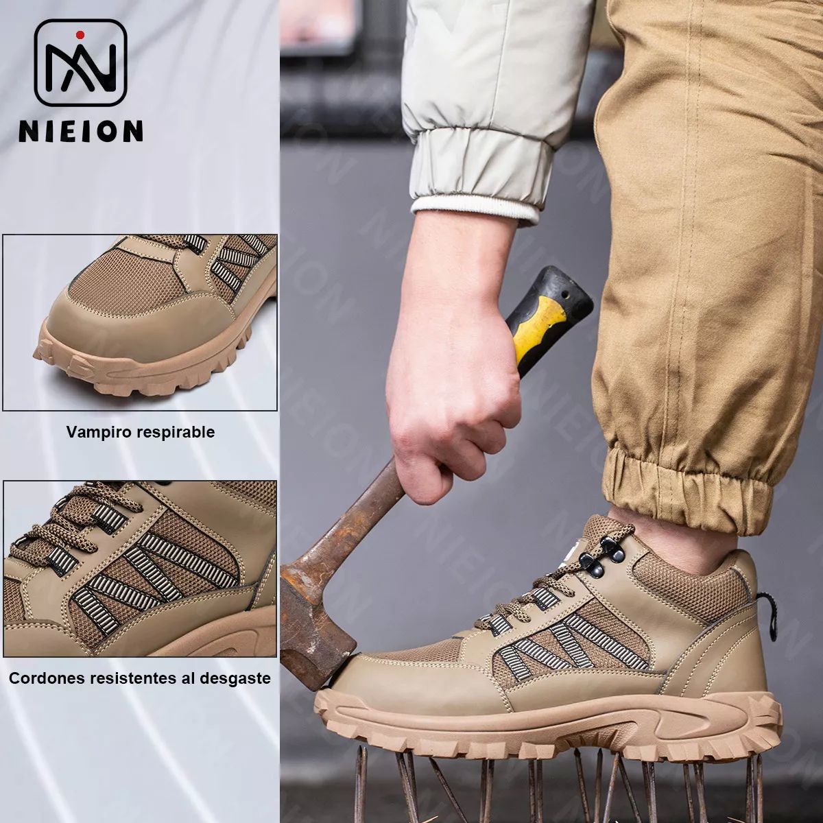 Tenis De Seguridad Industrial Zapatos Trabajo Botas Nieion TALLA 27 color MARRÓN