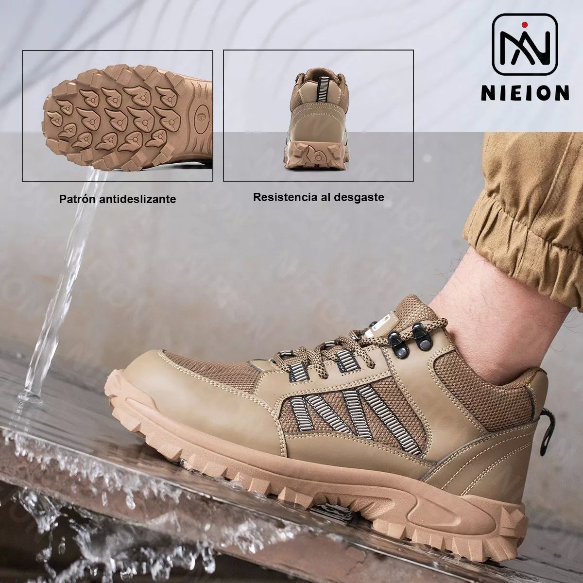 Tenis De Seguridad Industrial Zapatos Trabajo Botas Nieion TALLA 27 color MARRÓN