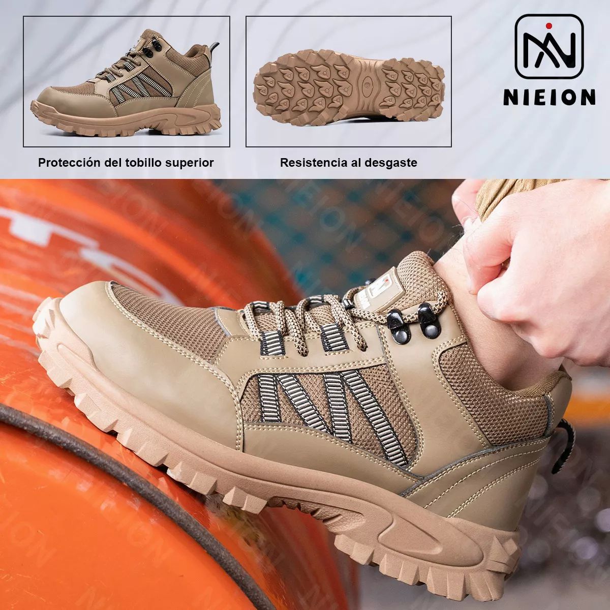 Tenis De Seguridad Industrial Zapatos Trabajo Botas Nieion TALLA 27 color MARRÓN