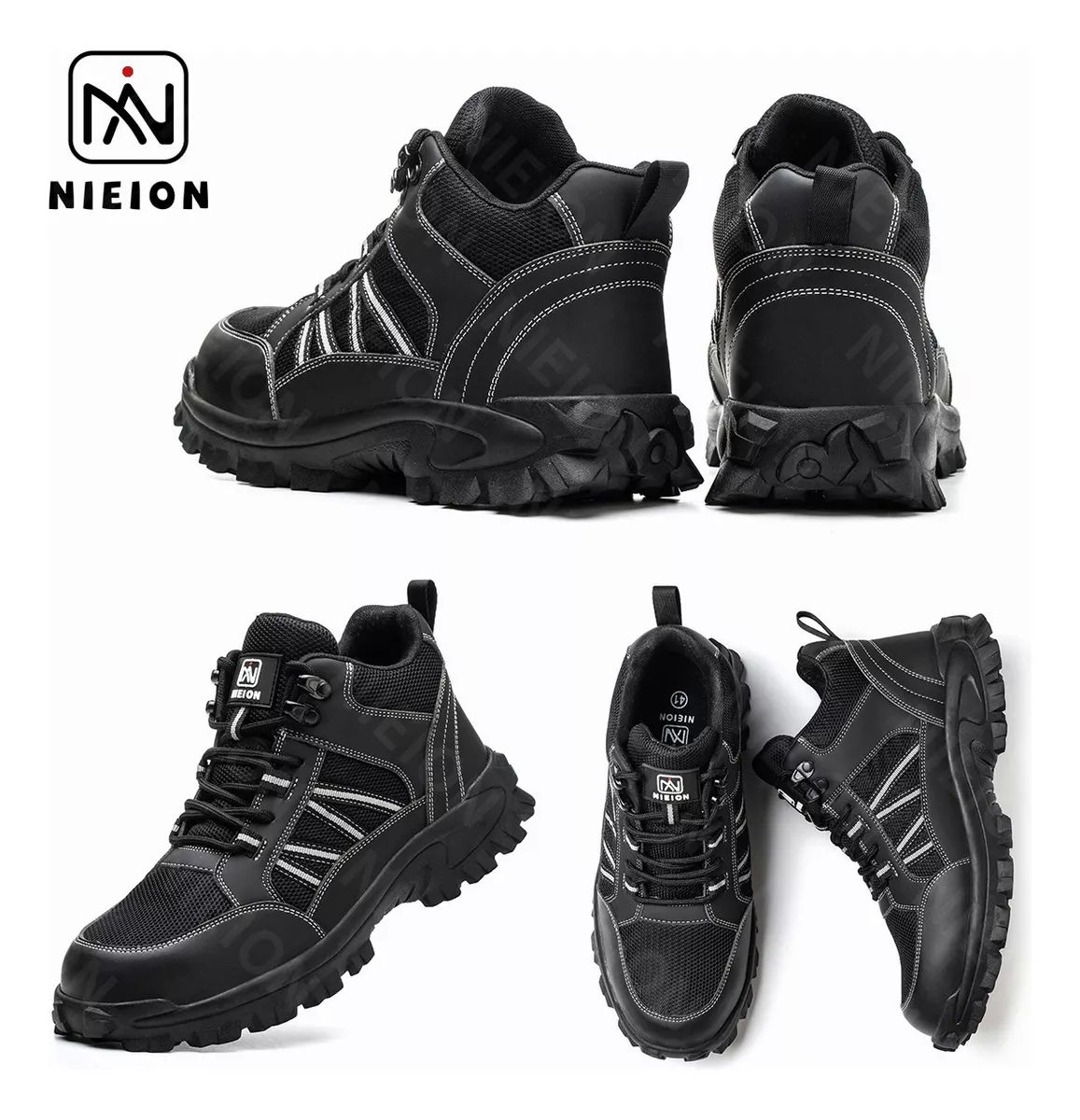 Tenis De Seguridad Industrial Zapatos Trabajo Botas Nieion TALLA 27 color NEGRO
