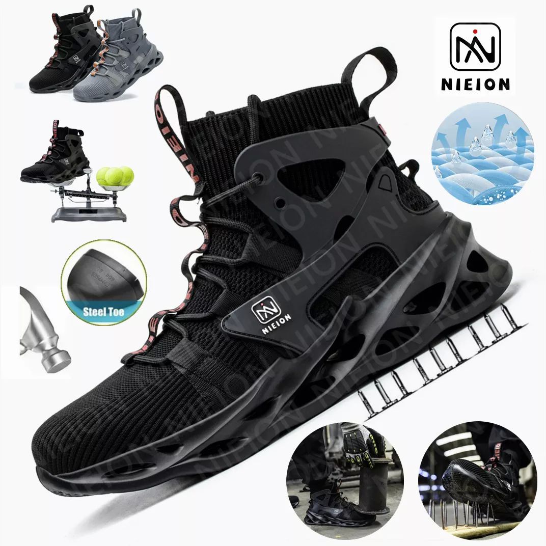 Tenis De Seguridad Zapatos Trabajo Anti-pinchazos Nieion TALLA 27 color NEGRO