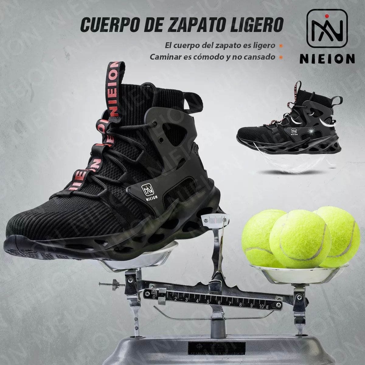 Tenis De Seguridad Zapatos Trabajo Anti-pinchazos Nieion TALLA 27 color NEGRO