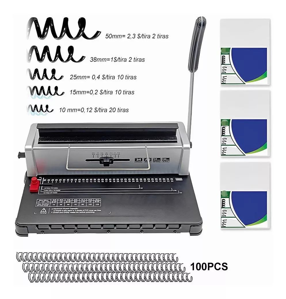 Encuadernadora Espiral Plástico Arillometálico+234accesorios
