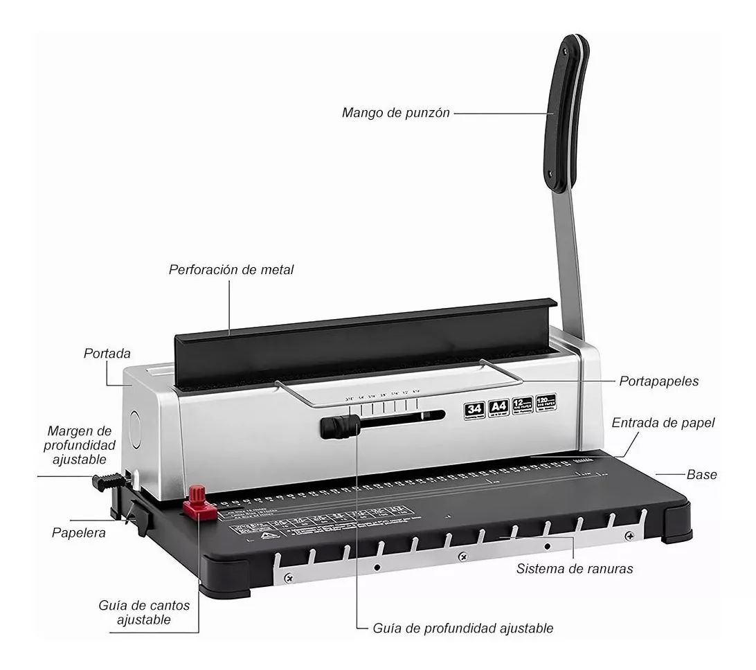 Encuadernadora Espiral Plástico Arillometálico+234accesorios