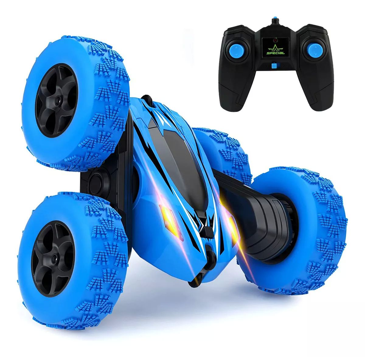 Carro Control Remoto Recargable Rotación De 360 Para Niños color AZUL