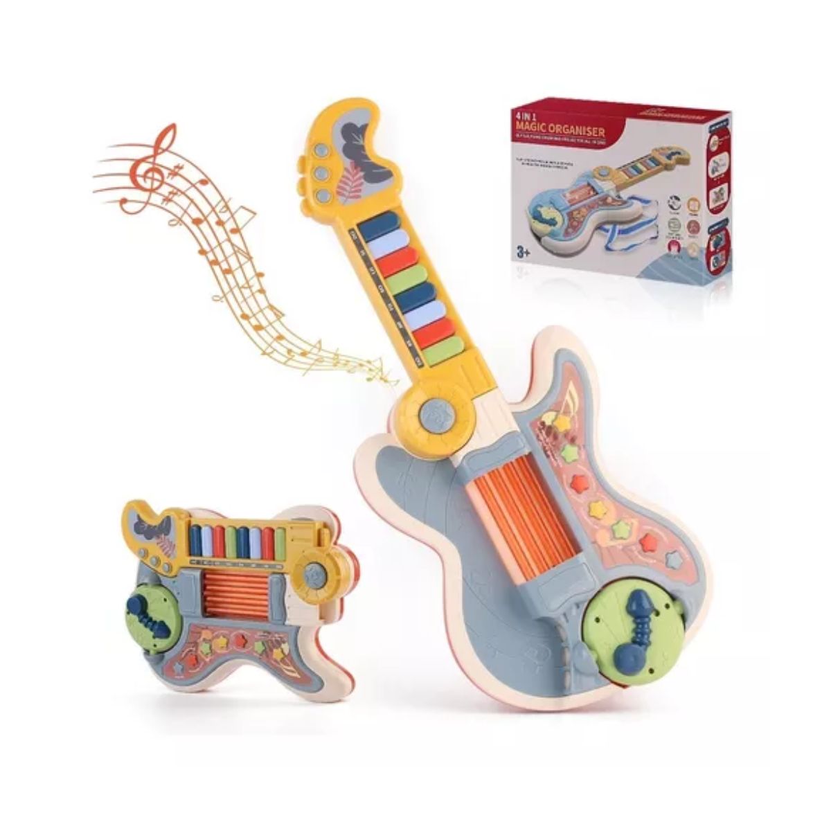 Guitarra Eléctrica Con Piano, Juguete Didáctico, Para Niños, Multicolor