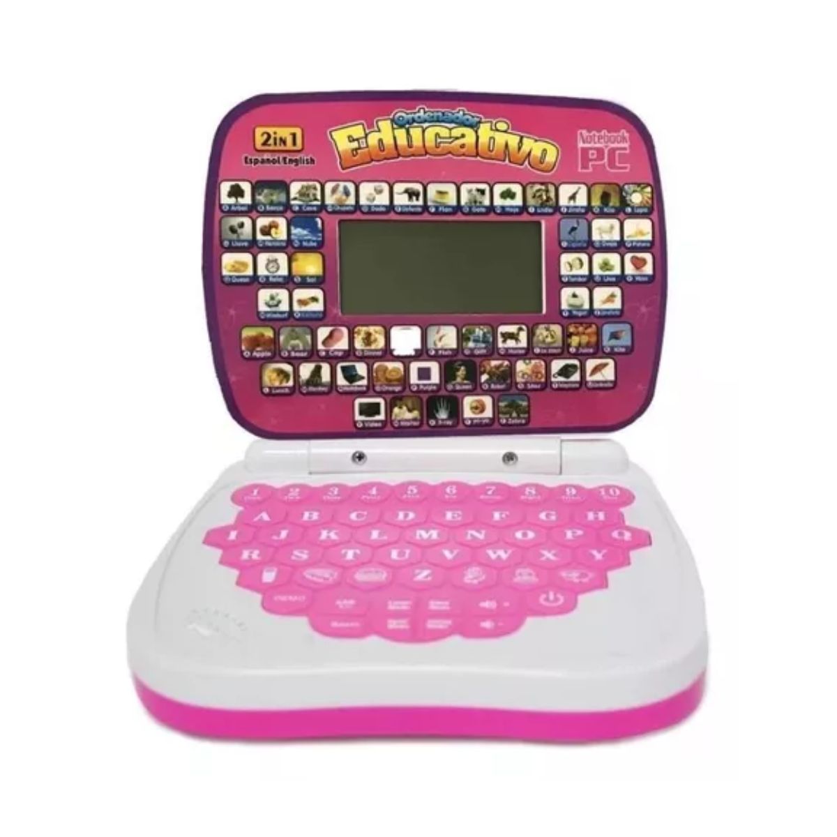 Computadora De Juguete De Aprendizaje Bilingüe Para Niños, Rosa