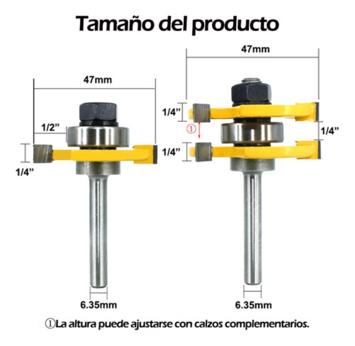 Brocas Fresas Router Ensamble Machimbrado Zanco 1/4 2 Pzs