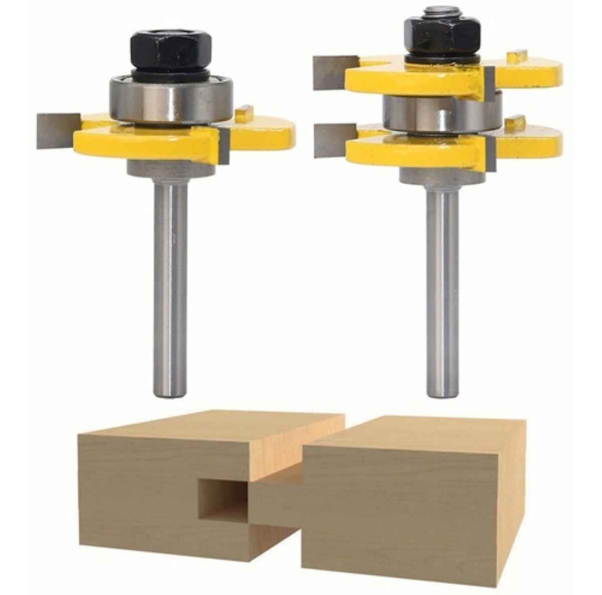 Brocas Fresas Router Ensamble Machimbrado Zanco 1/4 2 Pzs