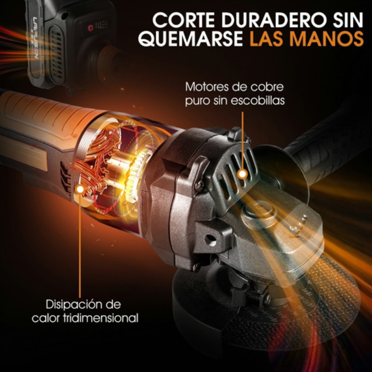 Esmeriladora Angular Eléctrica Inalámbrica Baterías 2 Pcs