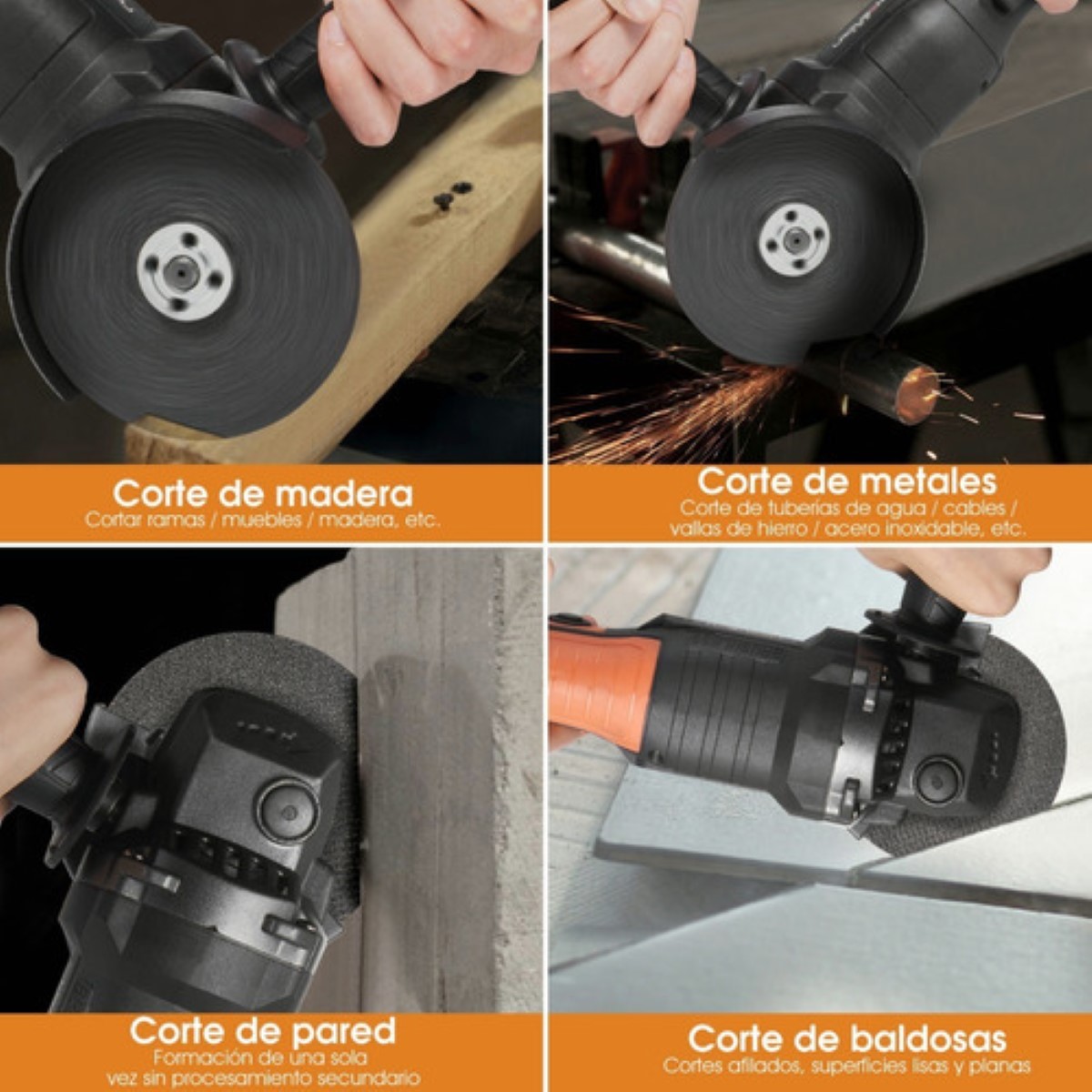 Esmeriladora Angular Eléctrica Inalámbrica Baterías 2 Pcs