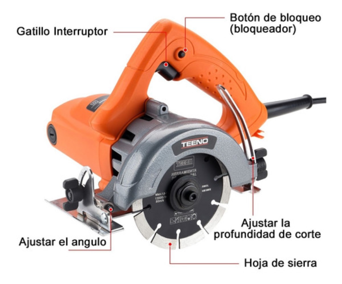 Cortadora Teeno Para Marmol Azulejo Porcelanato 1400w Naranja/Negro