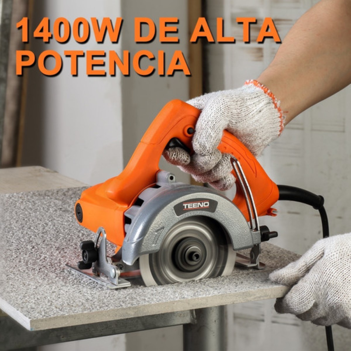 Cortadora Teeno Para Marmol Azulejo Porcelanato 1400w Naranja/Negro