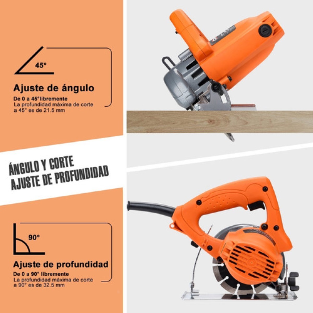 Cortadora Teeno Para Marmol Azulejo Porcelanato 1400w Naranja/Negro