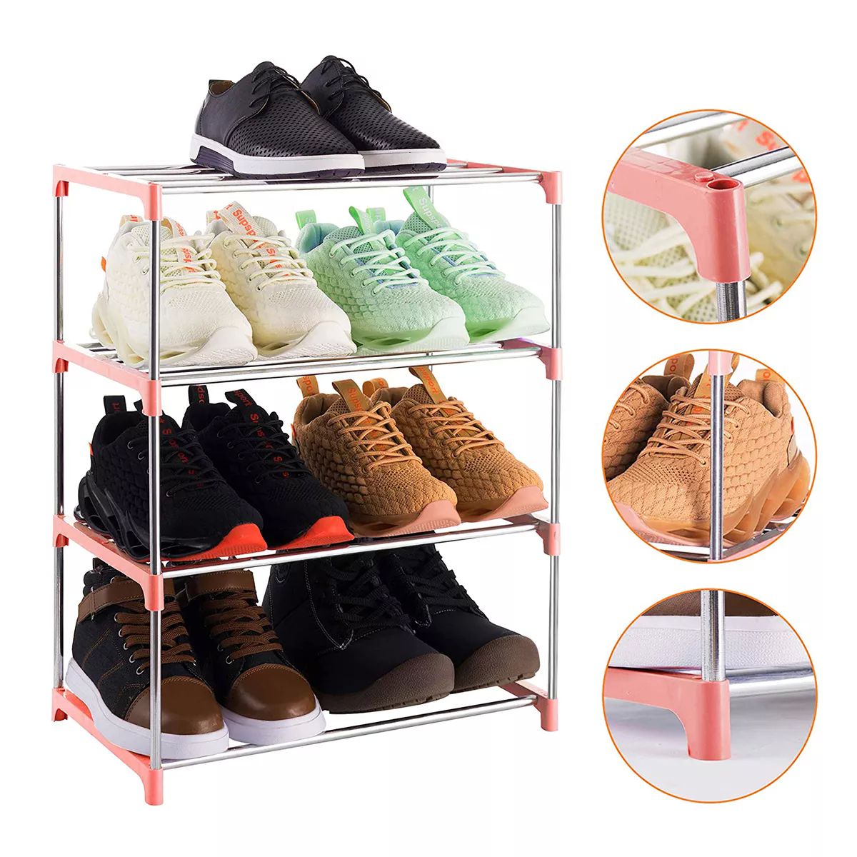 Mueble Organizador 4 Niveles Estantes Zapatera Portátil