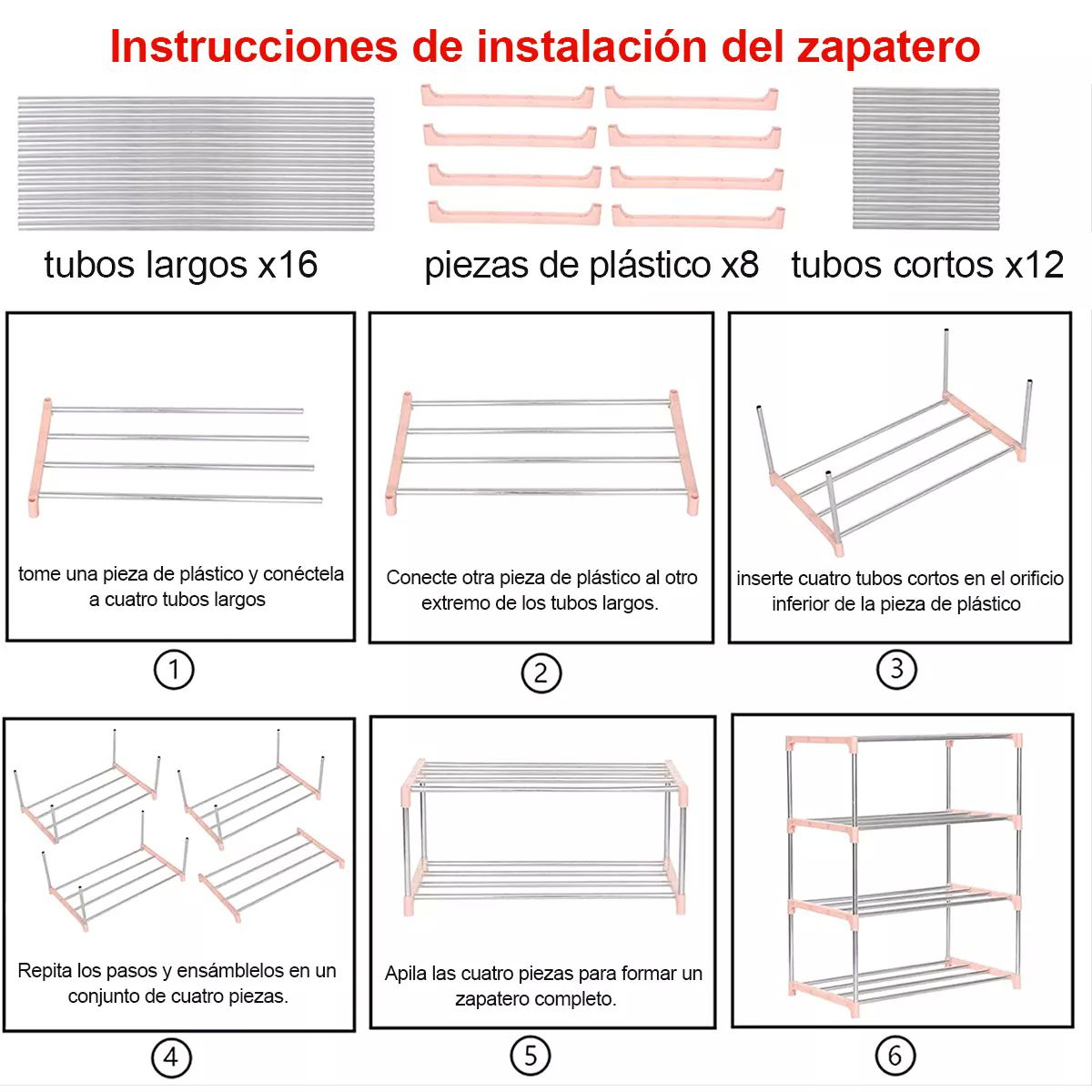 Mueble Organizador 4 Niveles Estantes Zapatera Portátil