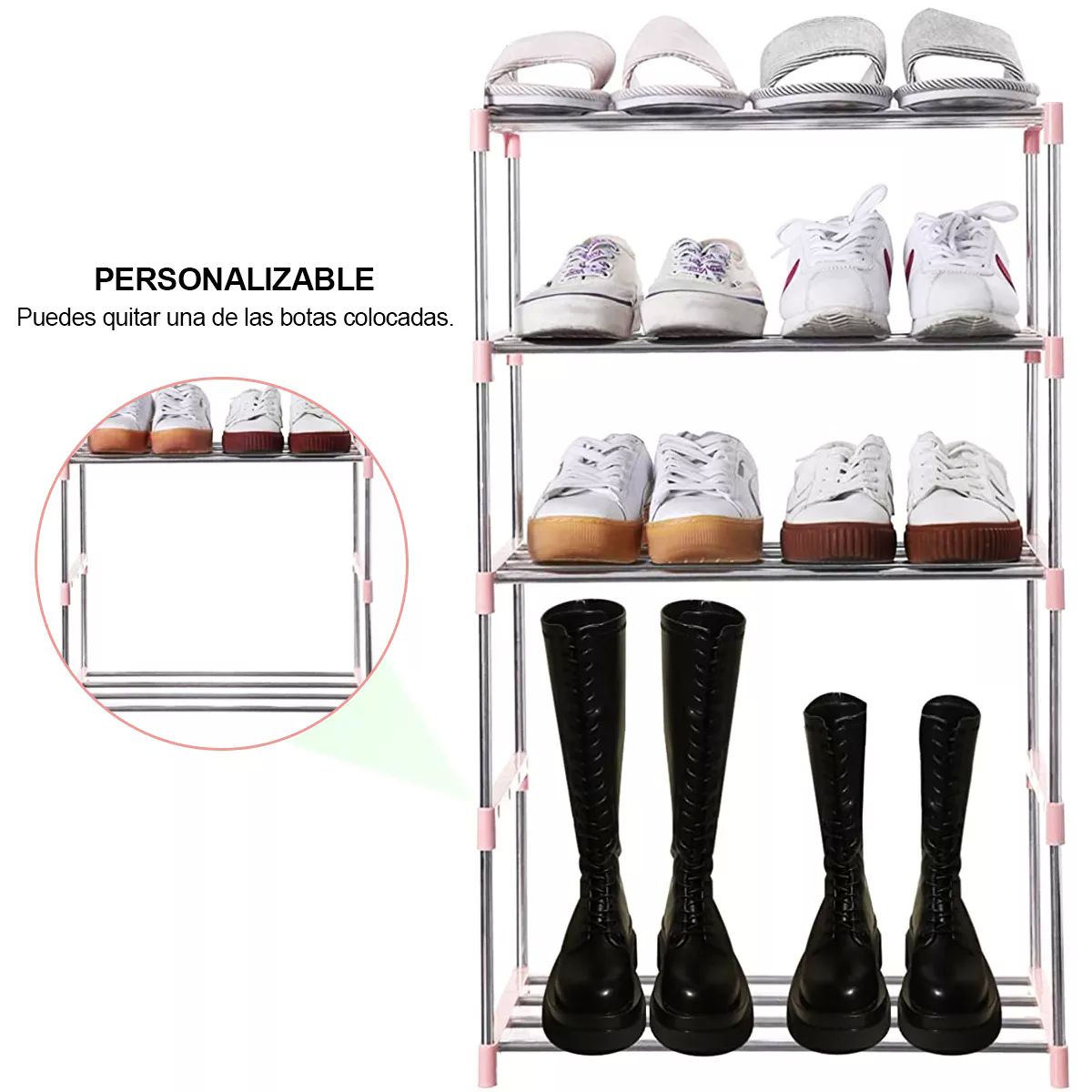 Mueble Organizador 4 Niveles Estantes Zapatera Portátil