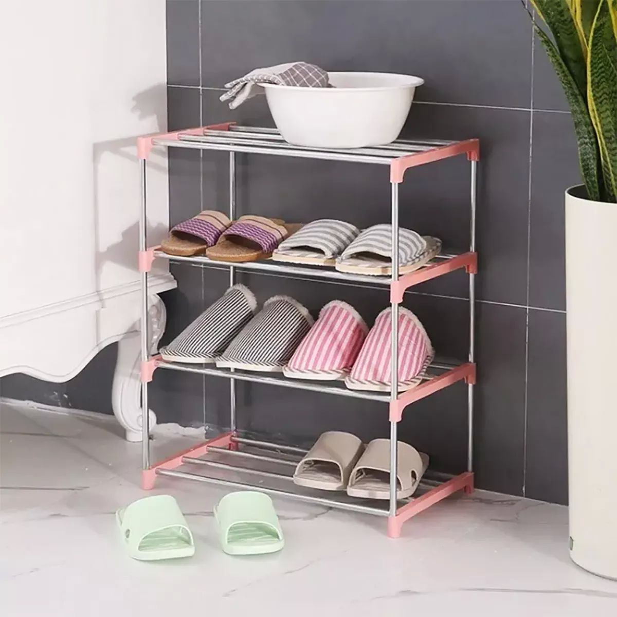 Mueble Organizador 4 Niveles Estantes Zapatera Portátil