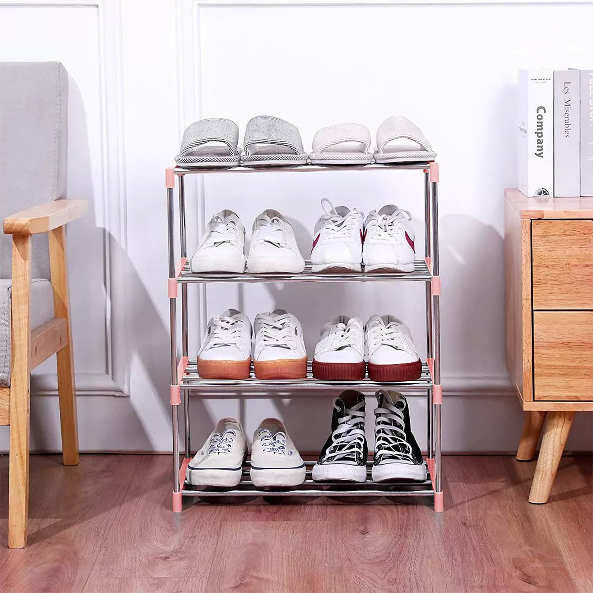 Mueble Organizador 4 Niveles Estantes Zapatera Portátil