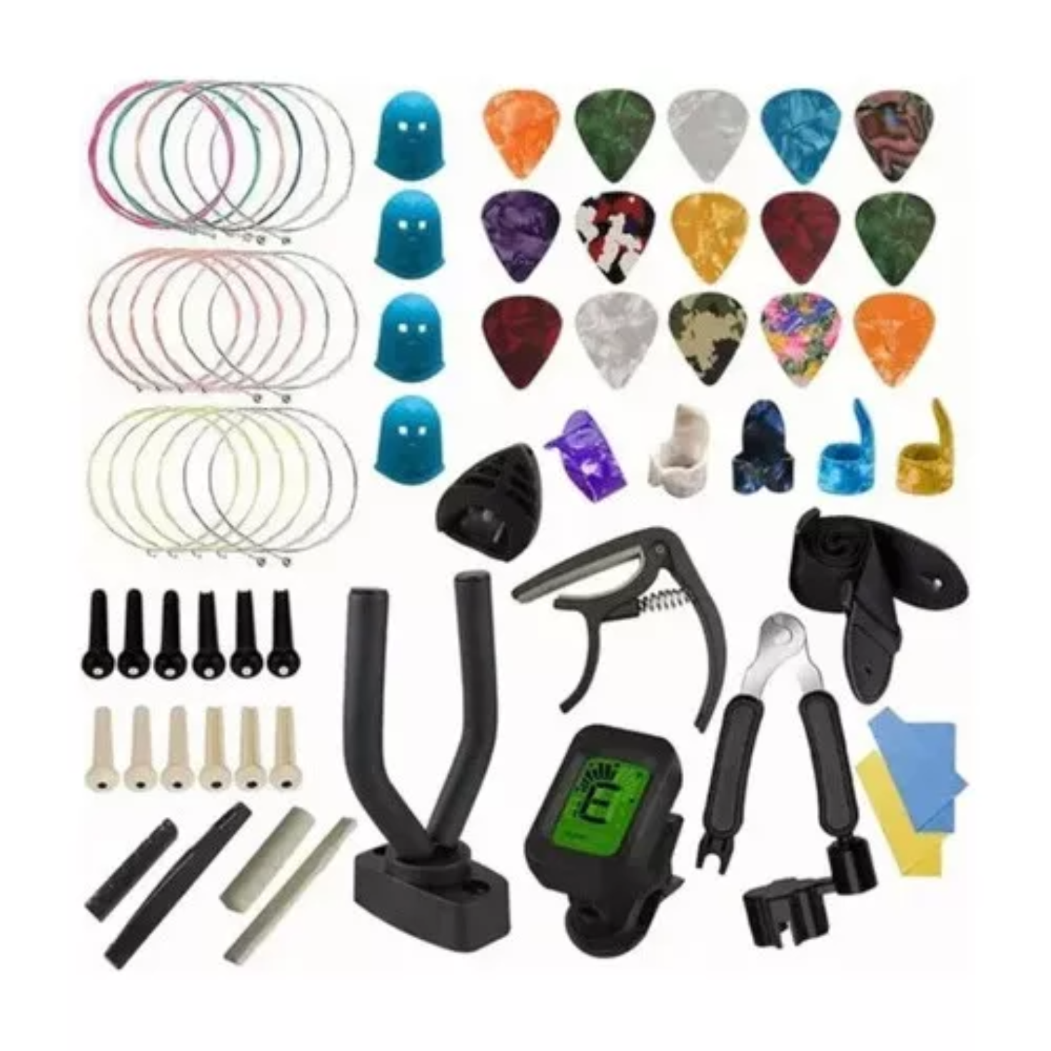 Kit De 66 Accesorios Para Cuerdas Guitarra Acústica Cuerdas