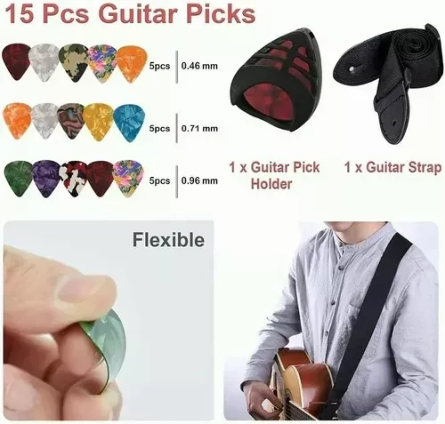 Kit De 66 Accesorios Para Cuerdas Guitarra Acústica Cuerdas