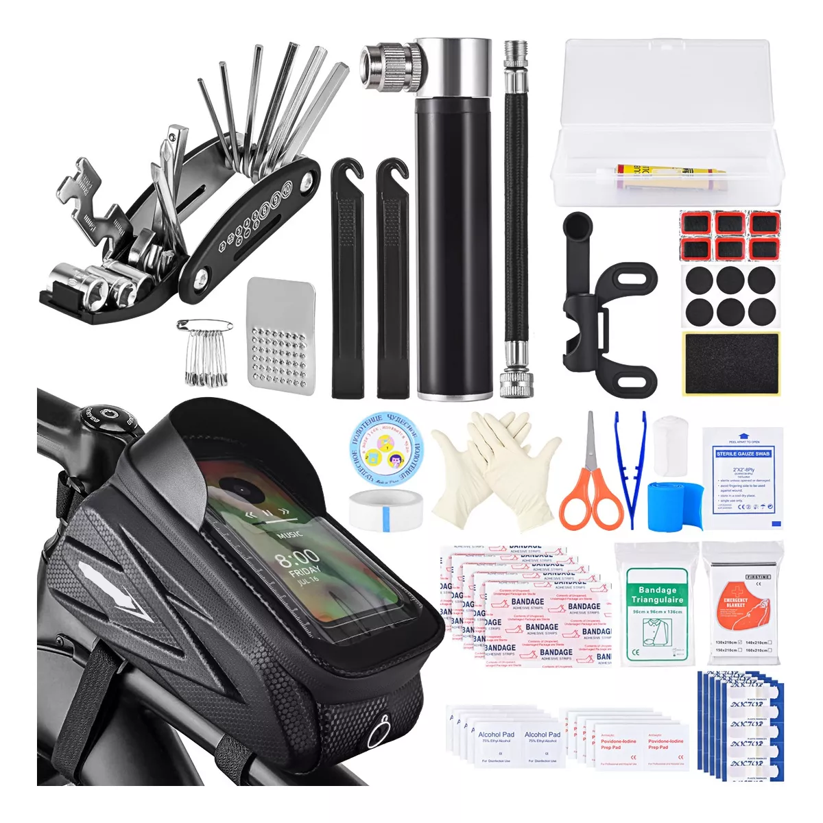 Kit Herramientas De Emergencia Reparación De Bicicletas