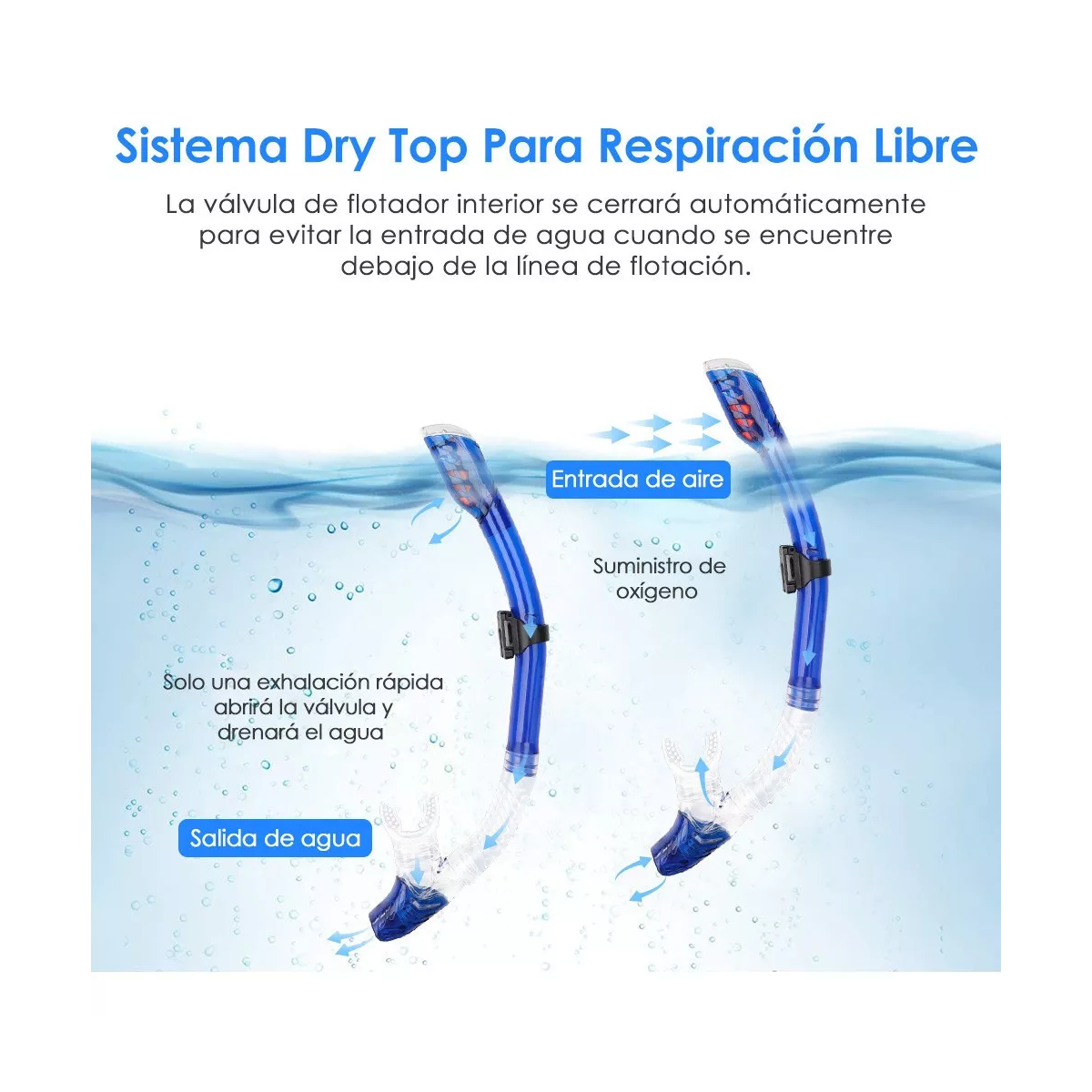 Lentes Snorkel Visor Para Buceo Silicona 180 Ajustable