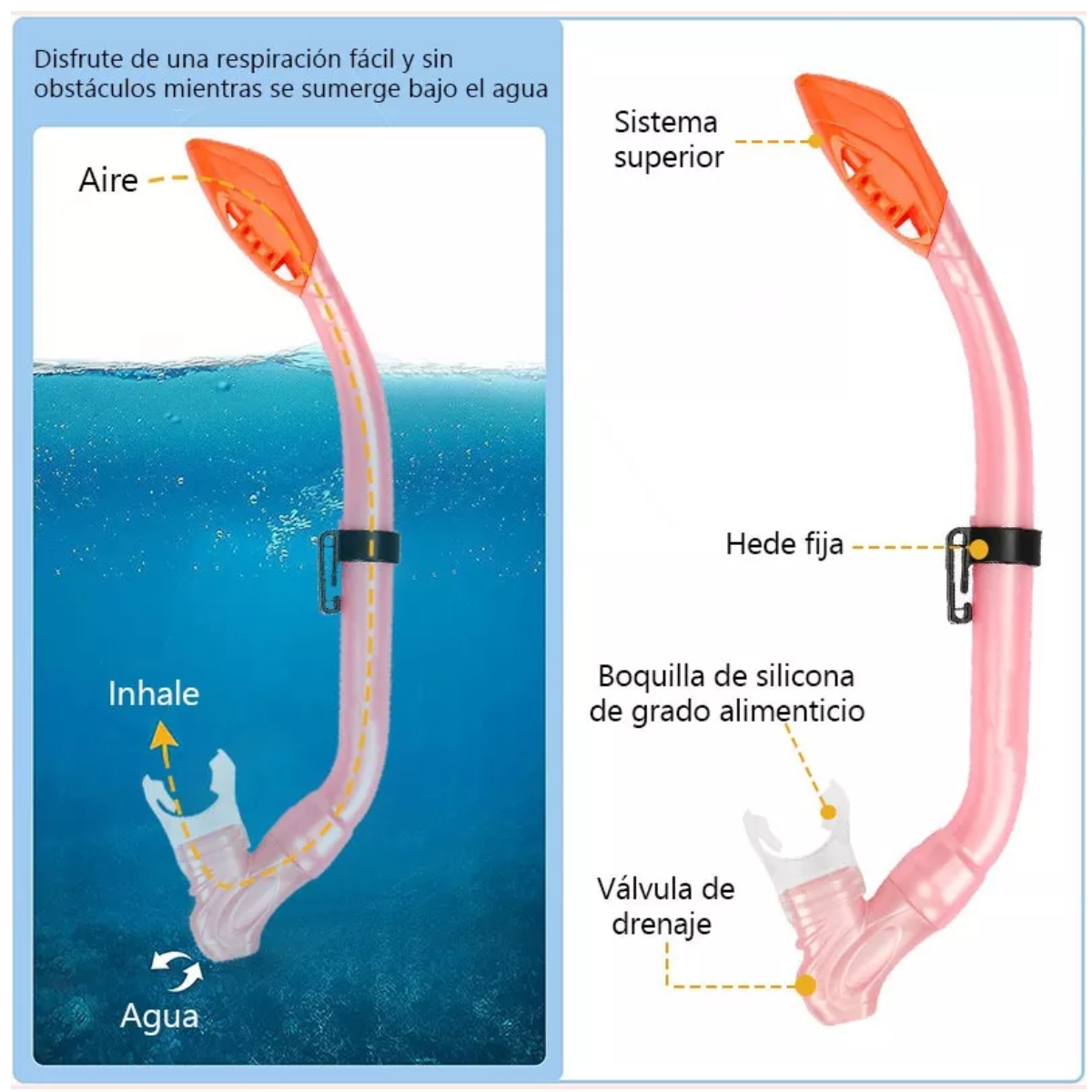 Gafas Anti Niebla Snorkel Mascara Buceo Buceo Snorkel Niño Rosa