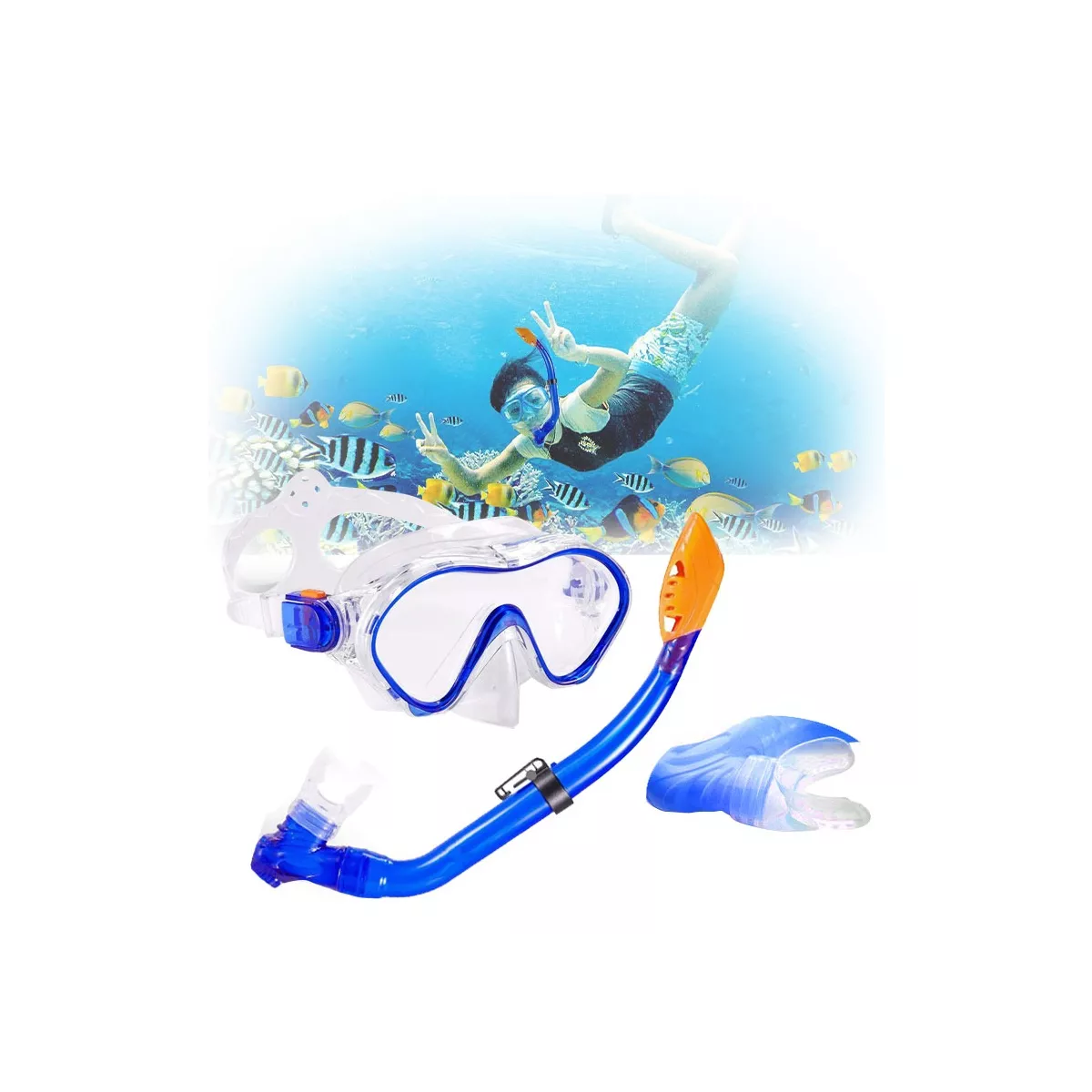 Gafas Anti Niebla Snorkel Mascara Buceo Buceo Snorkel Niño azul