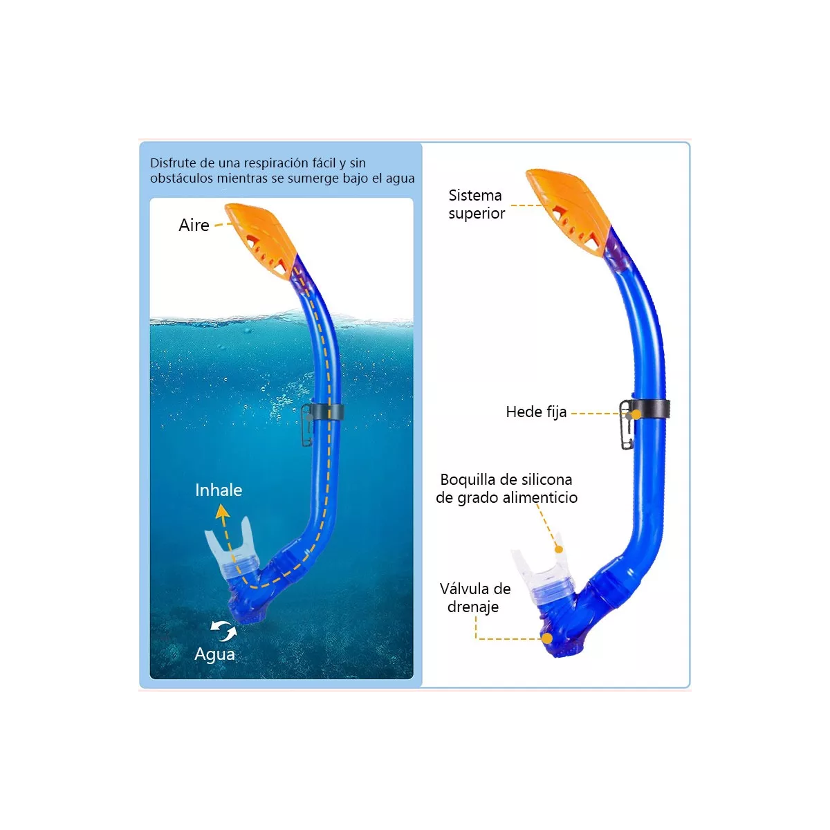 Gafas Anti Niebla Snorkel Mascara Buceo Buceo Snorkel Niño azul