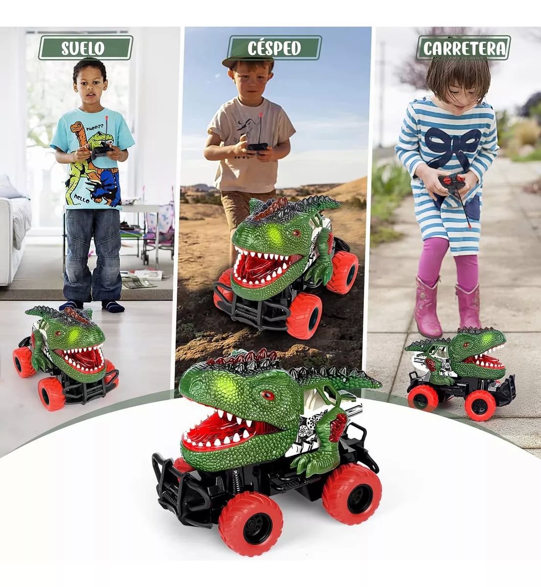 Coche Control Remoto Dinosaurio Juguetes Niños De15*9.5*12cm