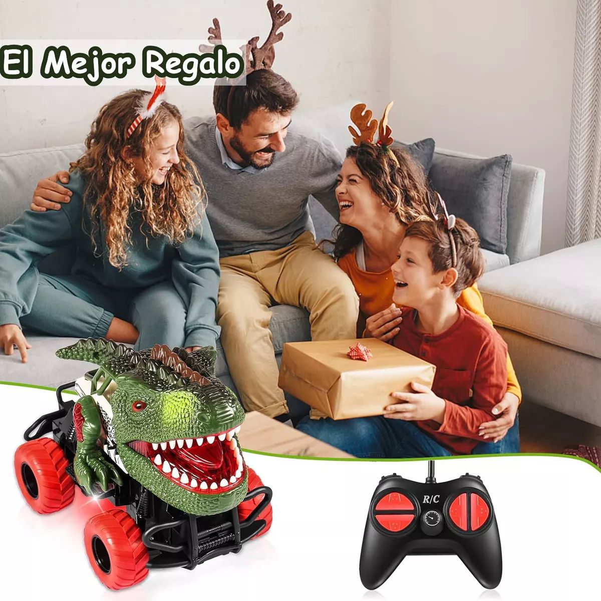 Coche Control Remoto Dinosaurio Juguetes Niños De15*9.5*12cm