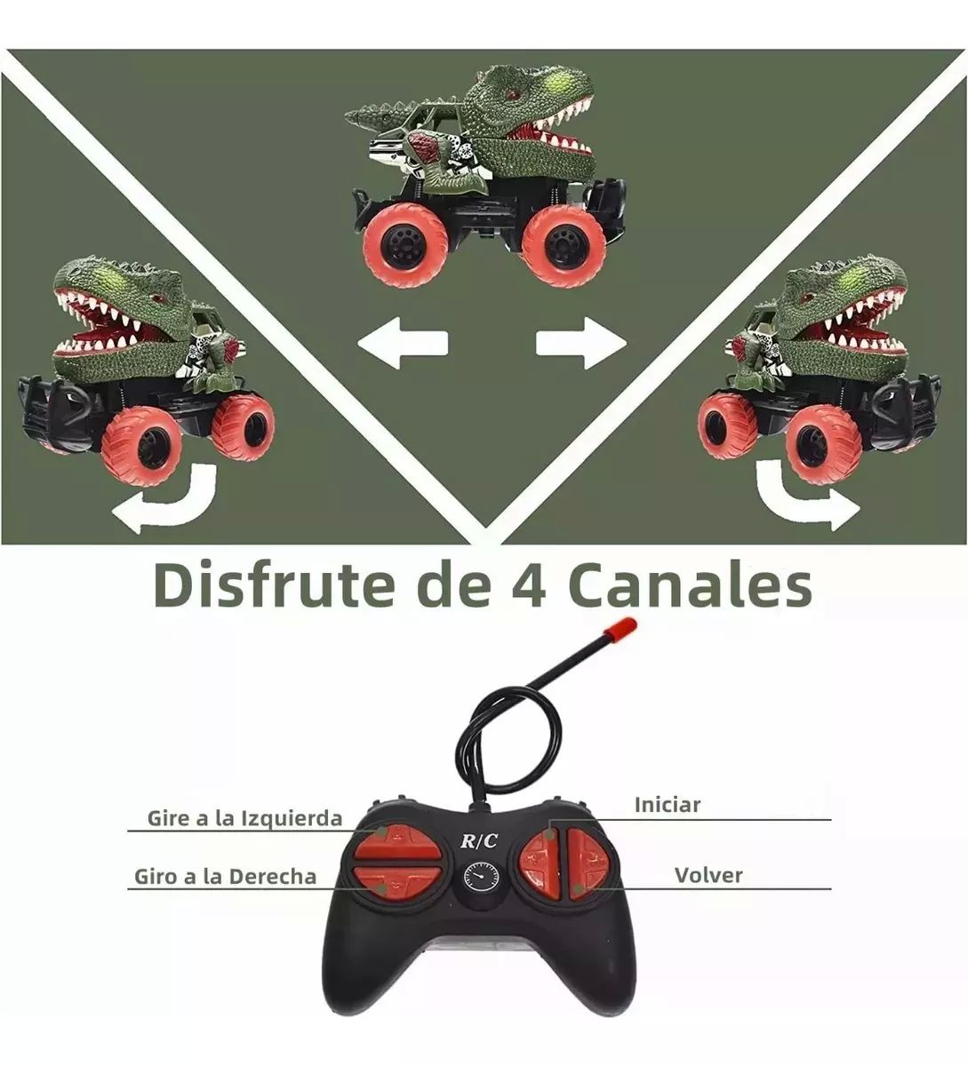 Coche Control Remoto Dinosaurio Juguetes Niños De15*9.5*12cm