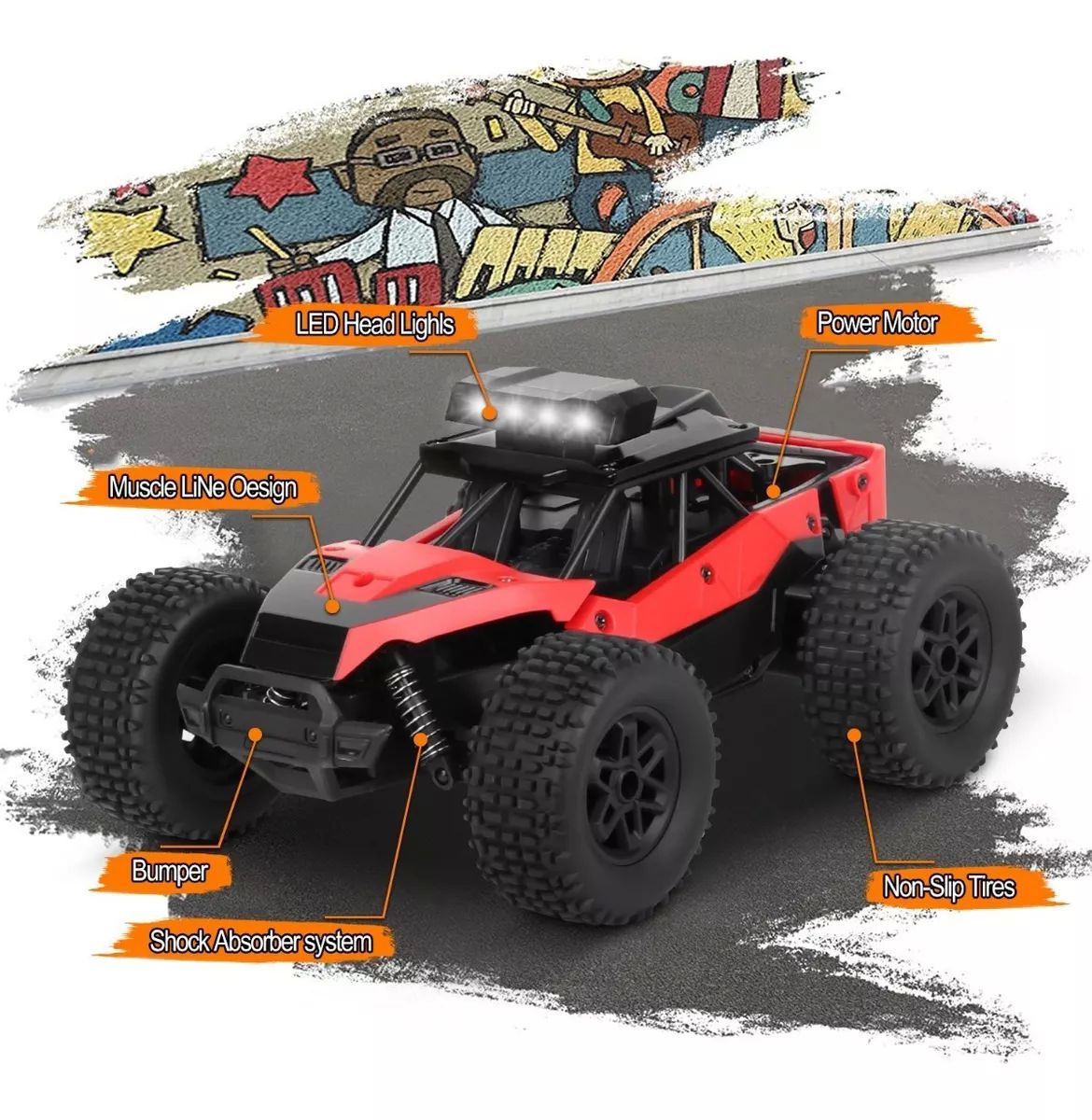 1:20 Carros De Control Remotos Recargable Auto Todoterreno.