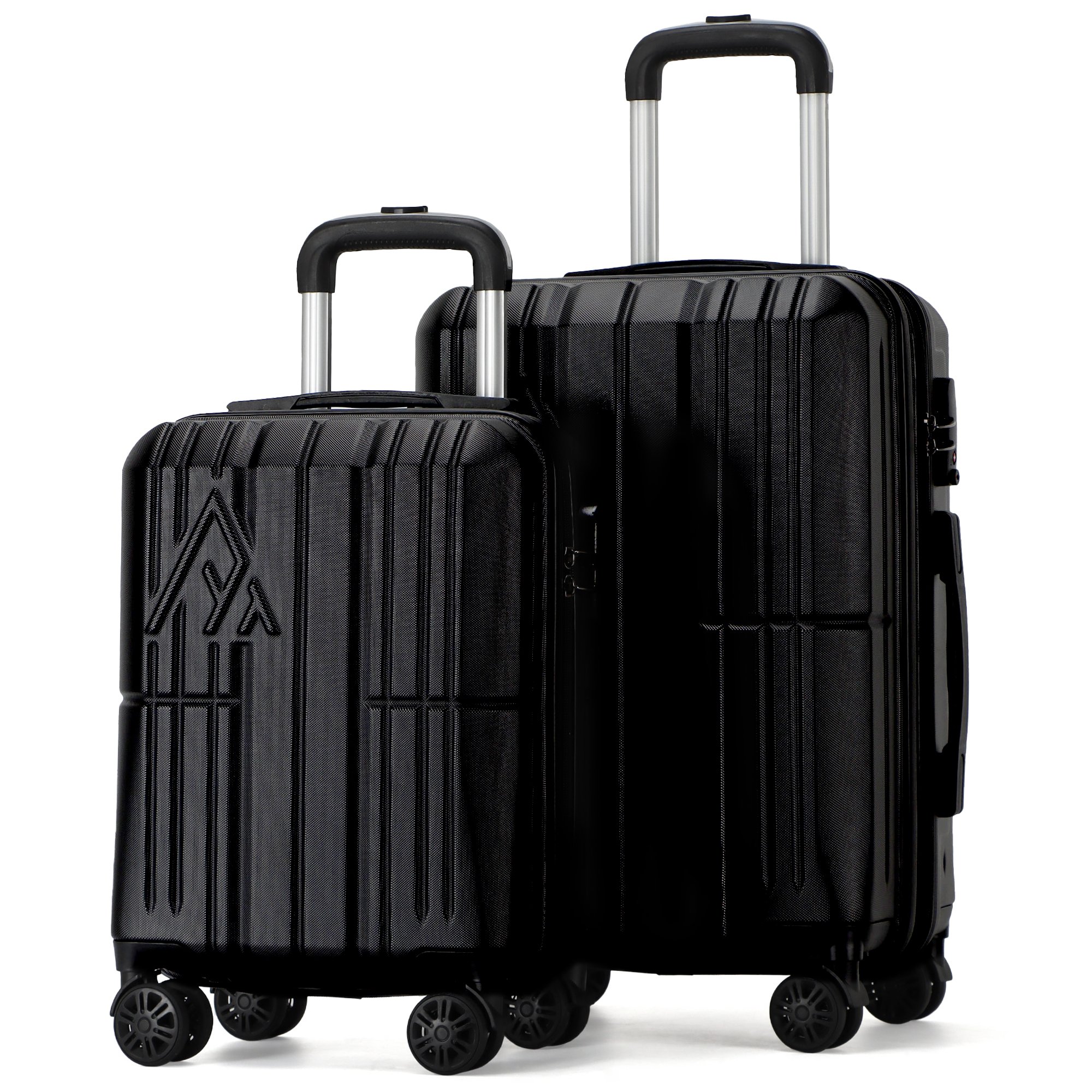  Aoun Maleta pequeña de mano con ruedas, maleta de viaje ligera  rígida con bloqueo TSA, equipaje de 8 ruedas giratorias, equipaje fácil de  viajar, equipaje rodante pequeño (negro y blanco, 18