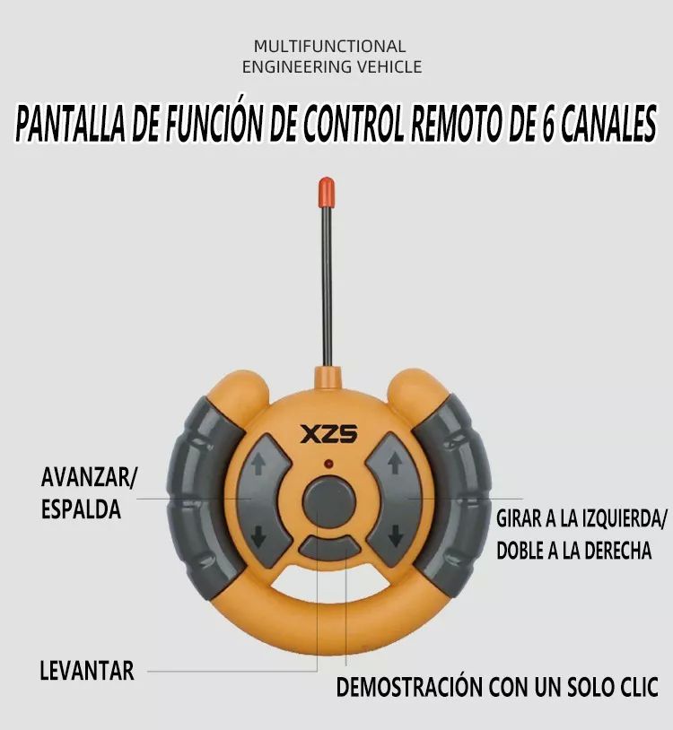 Vehículo De Ingeniería Rc Juguete 6canal Aleación Metal