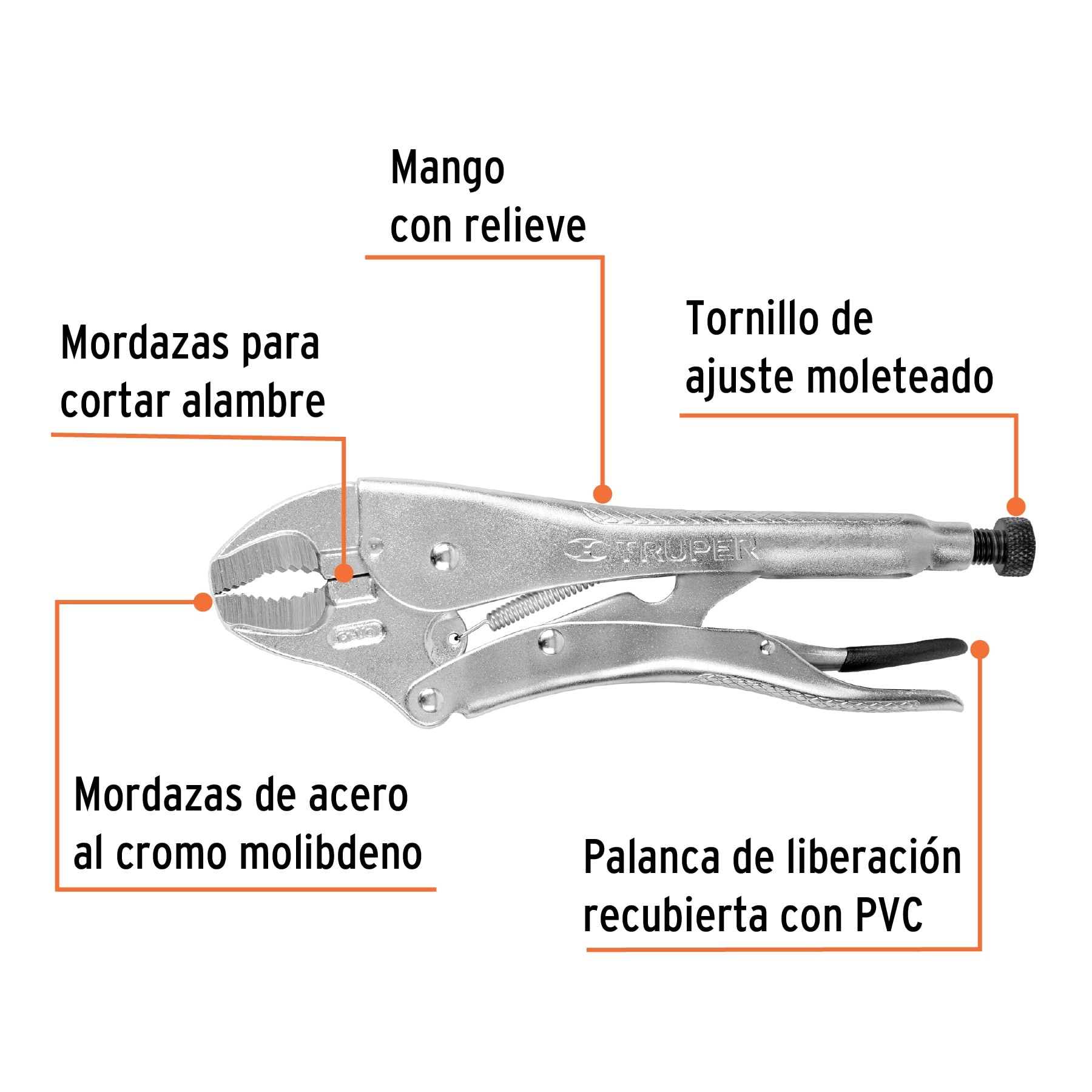 Pinza de presión 5 mordaza curva Truper