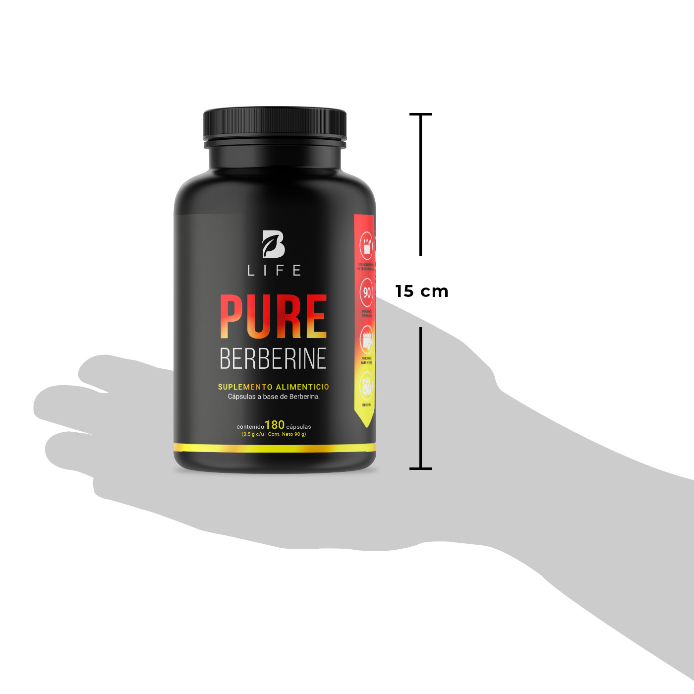 Berberina De 180 Cápsulas De 500mg. Pure Berberine. B Life