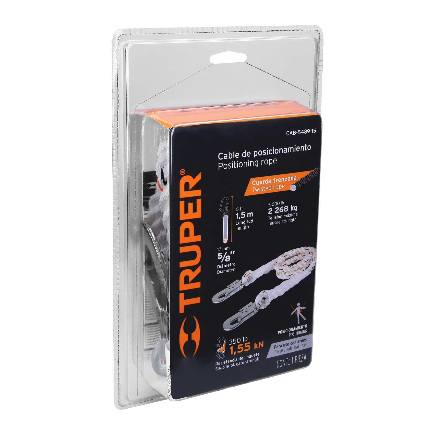 CABLE DE POSICIONAMIENTO CUERDA DE POLIÉSTER DE 1.5 M TRUPER 14435