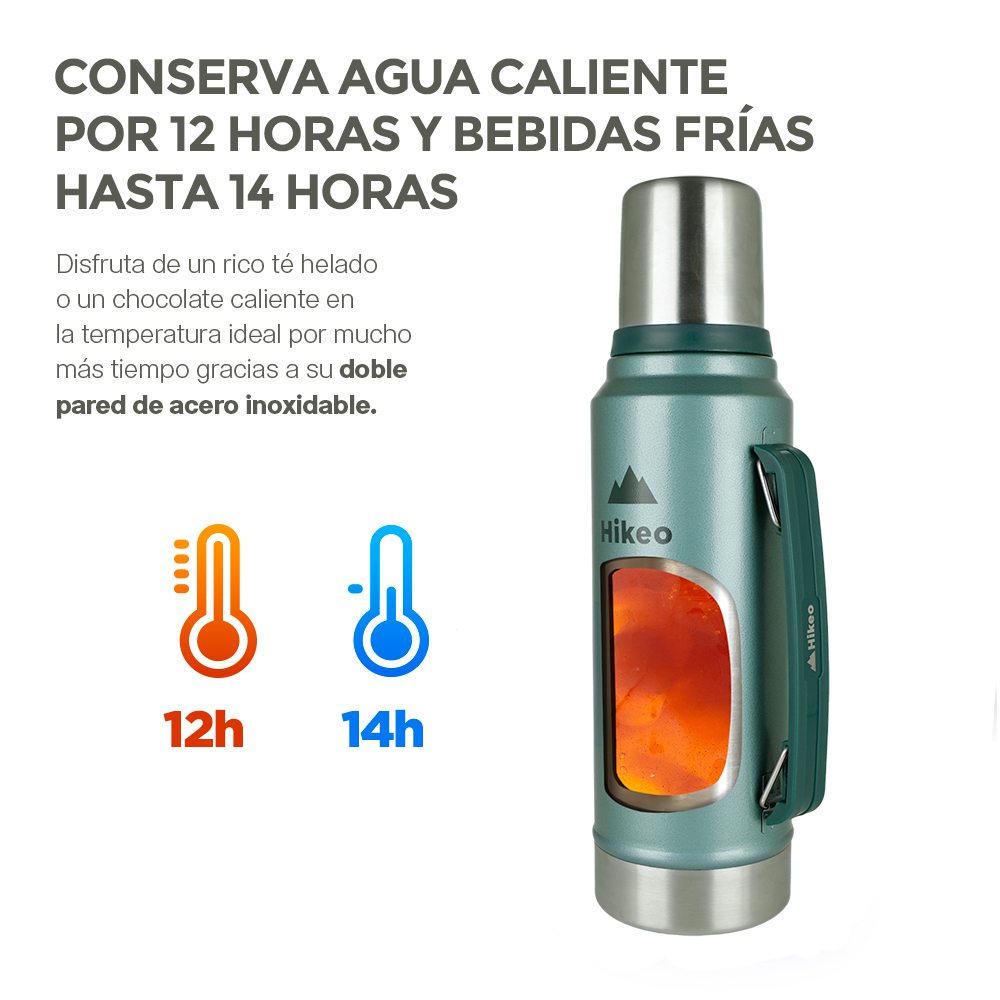 Termo para Café y Agua de Acero Inoxidable Doble Pared 1 Litro