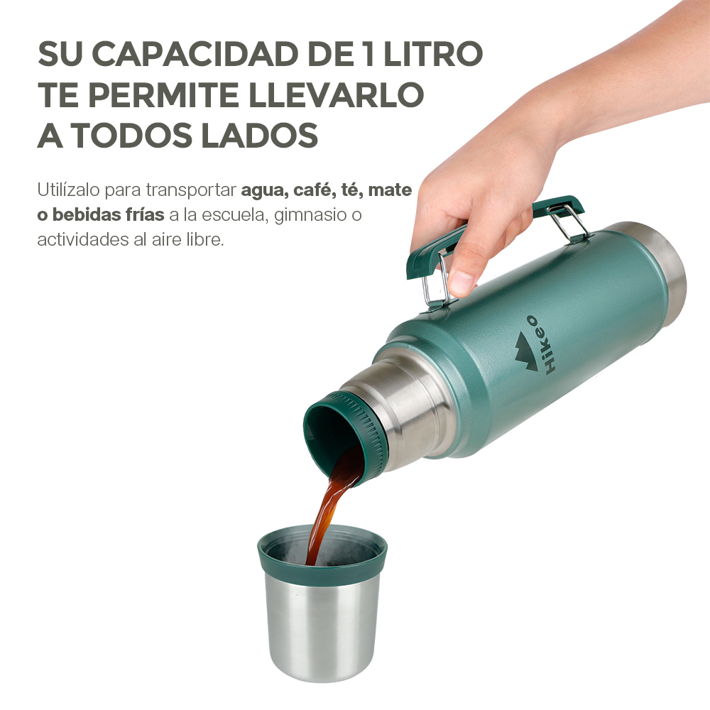 Termo para Café y Agua de Acero Inoxidable Doble Pared 1 Litro