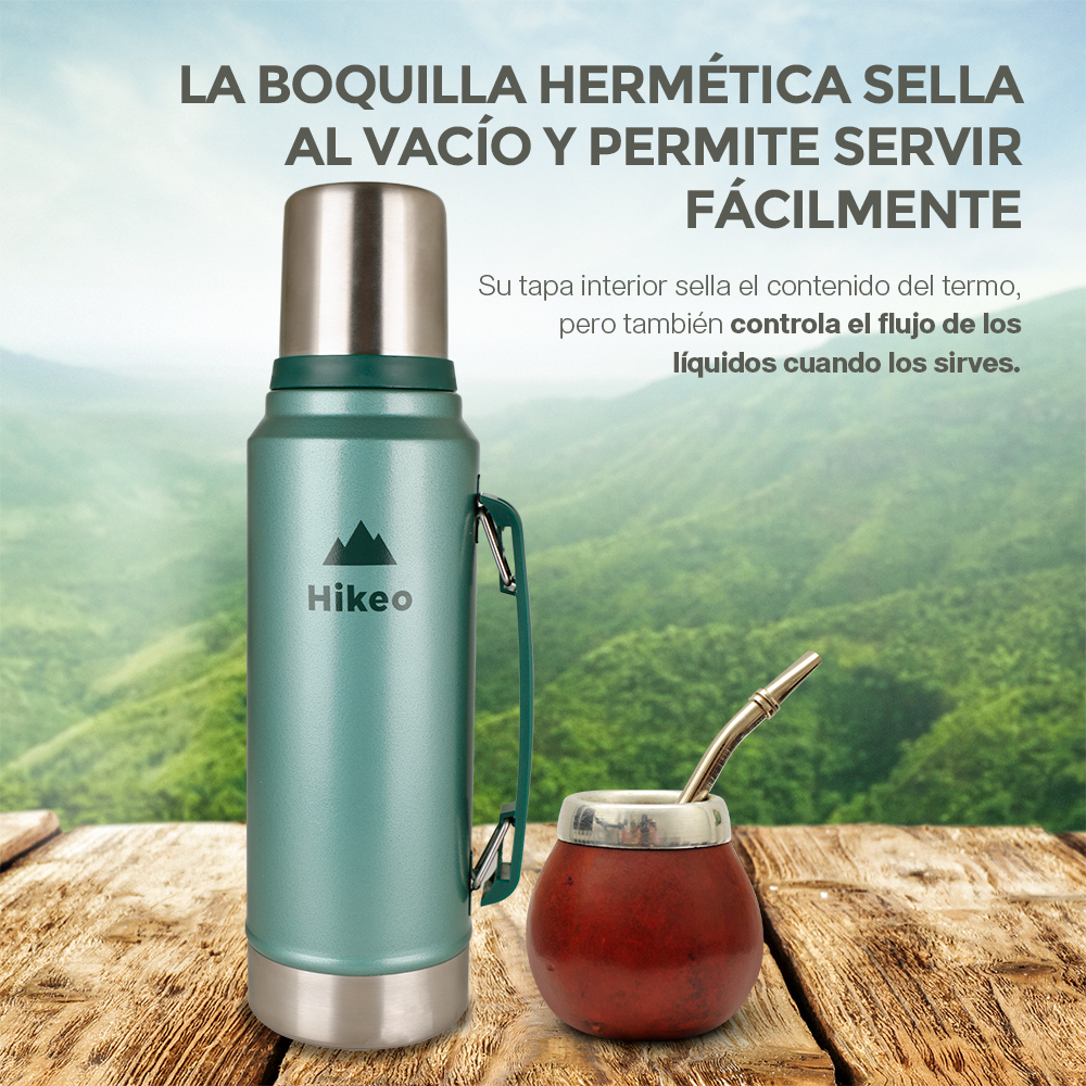 Termo para Café y Agua de Acero Inoxidable Doble Pared 1 Litro