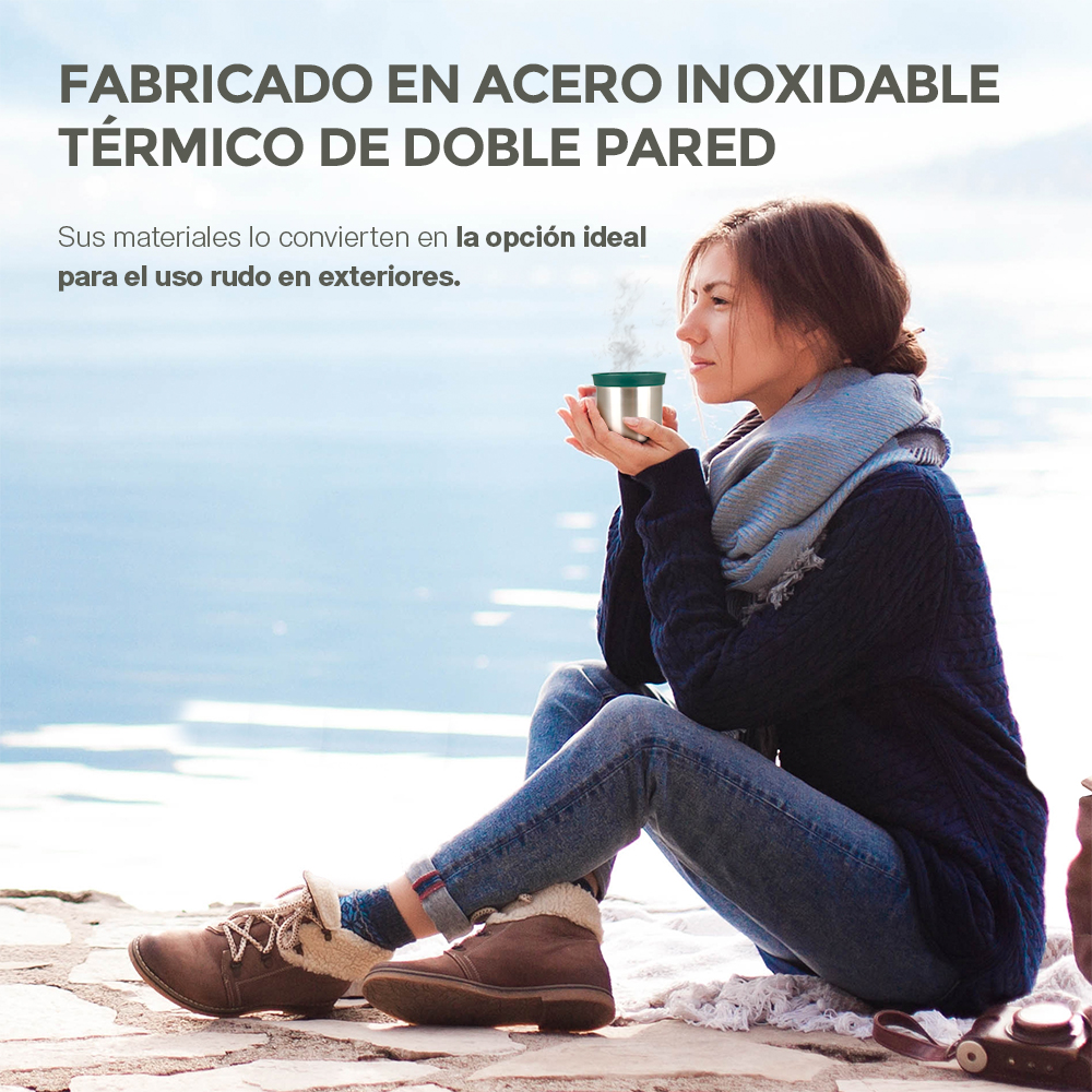 Termo para Café y Agua de Acero Inoxidable Doble Pared 1 Litro