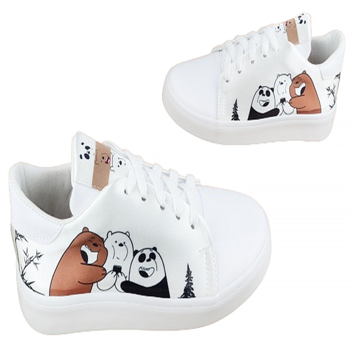 Tenis Osos Escandalosos Niñas Polar Sneaker 423-B Blancos.