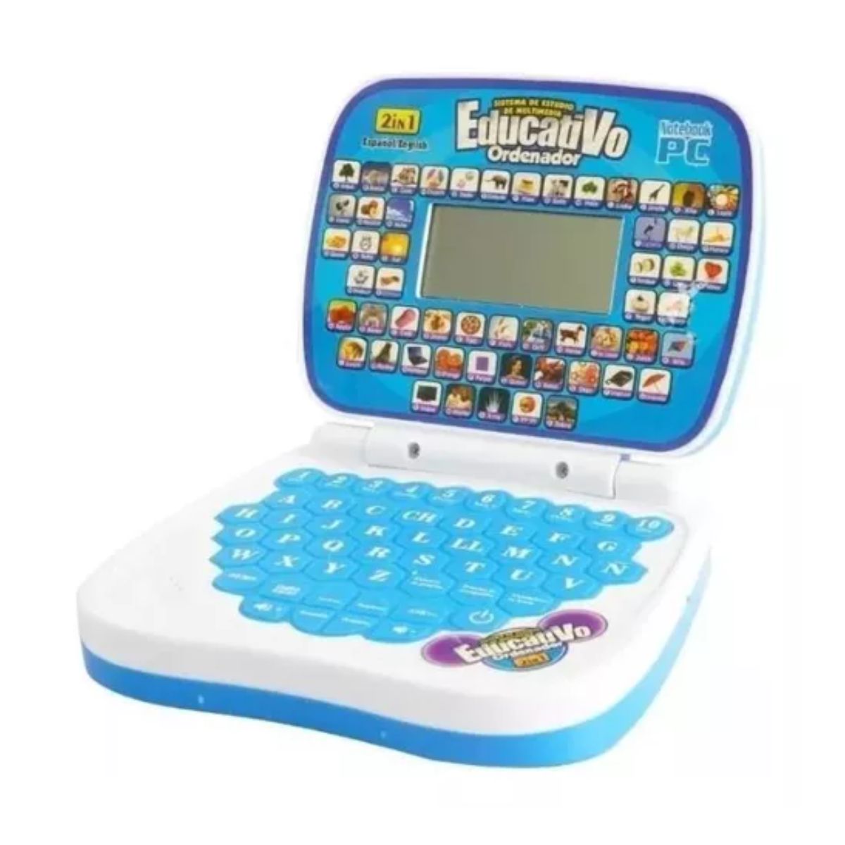 Computadora De Juguete De Aprendizaje Bilingüe Para Niños, Azul