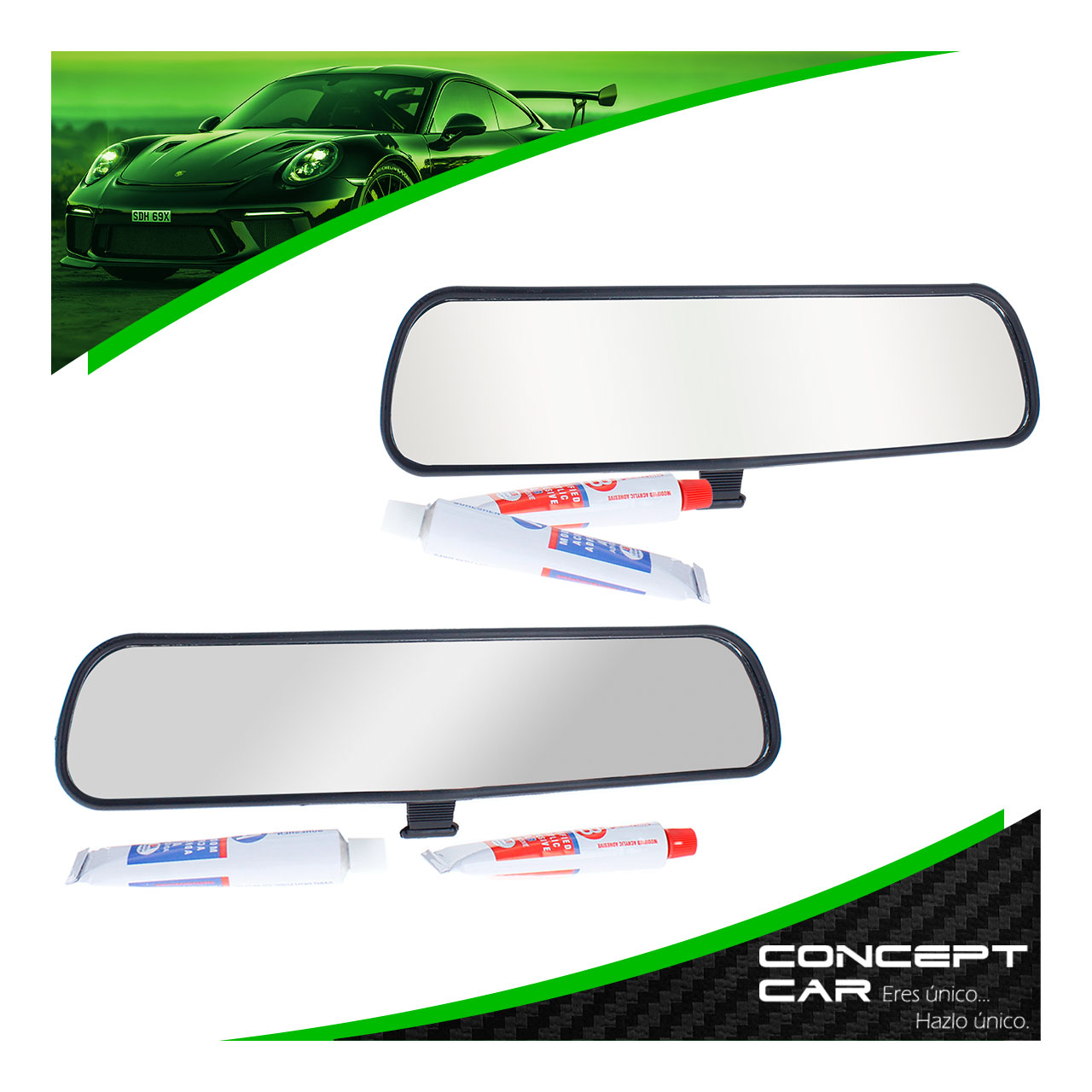Espejo Retrovisor Central Auto Universal Tipo Dia Noche