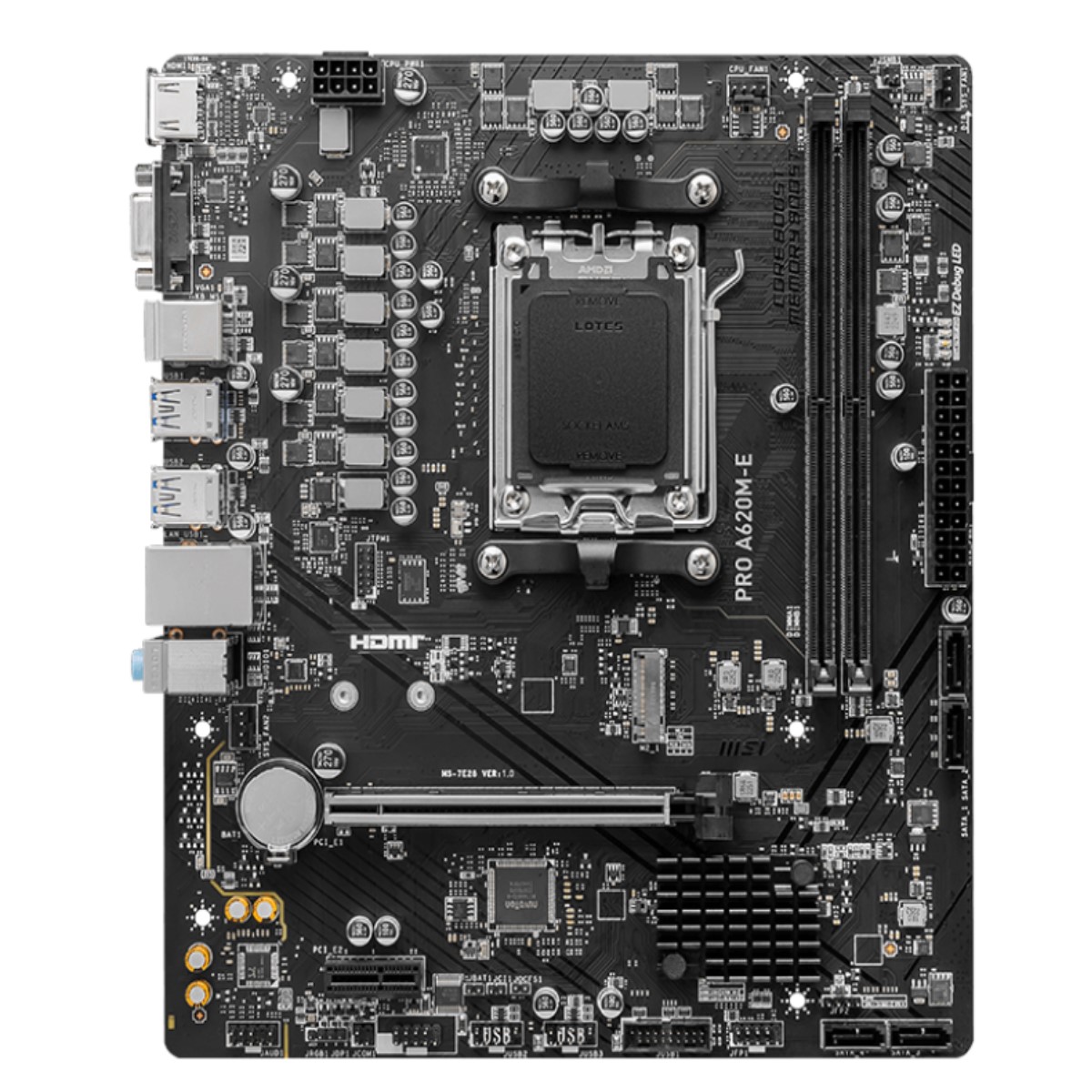 Tarjeta Madre MSI Micro-ATX PRO A620M-E, S-AM5, AMD A620, HDMI, 96GB DDR5 para AMD