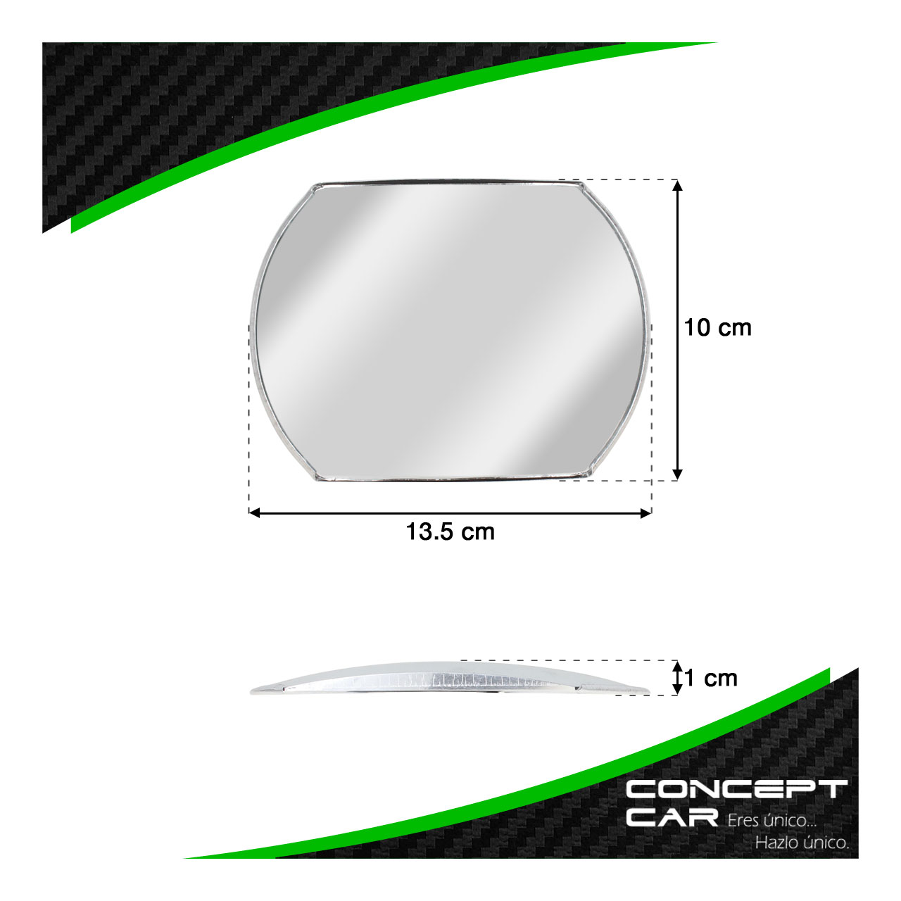 10 Espejo Automotriz Concavo 4x5 1/2 Pulgada Adherible Aluminio
