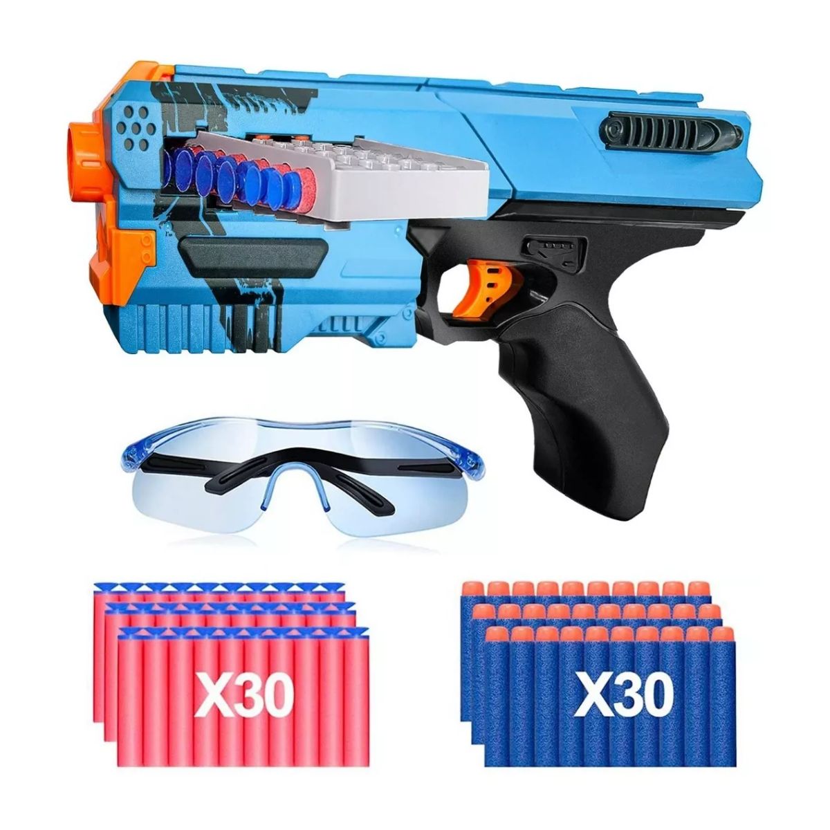 Juguete De Lanzador Con 60 Balas Para Niños, Azul